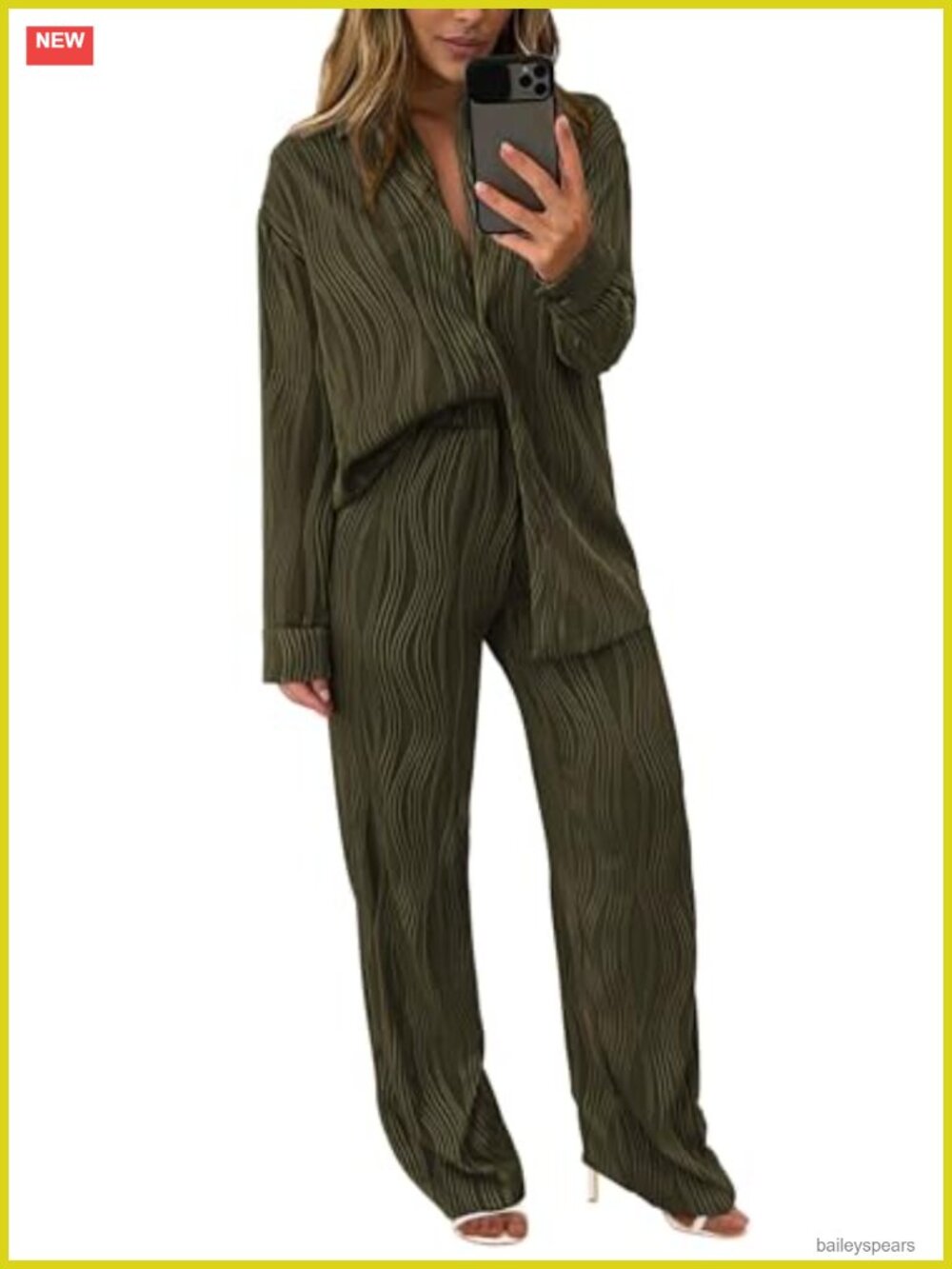 2 Piece Wide Leg Pant Set Button Down Shirt Lounge Outfit